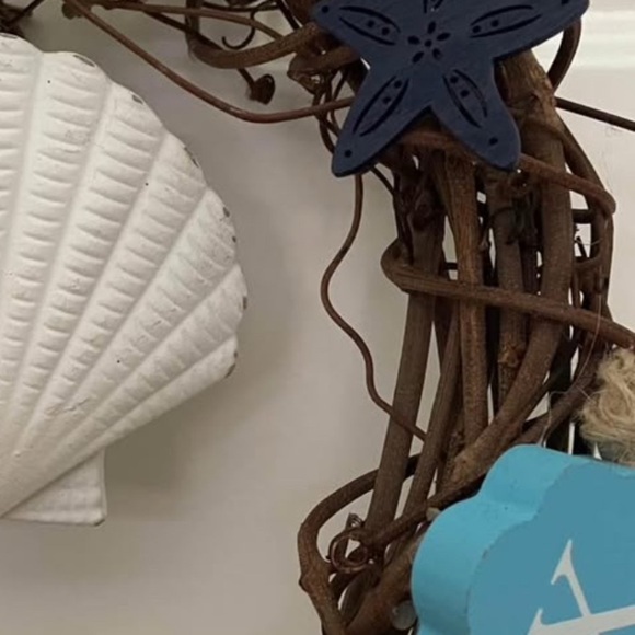 Coastal “Relax” Grapevine Wreath with Shell Accents - Picture 3 of 4